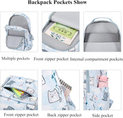 Mfikaryi Cute Cat Casual Daypack Teens Elementary School Backpack Students Bookbag for Girls Boys…
