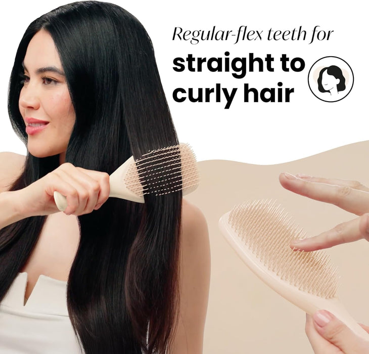Purfex Hair Brush Large Detangler Hairbrush, Perfect for Long, Thick, Curly & Textured Hair, Two-Tiered Teeth for Gentle Detangling, Reduces Breakage, for Men Women, Ergonomic Handle