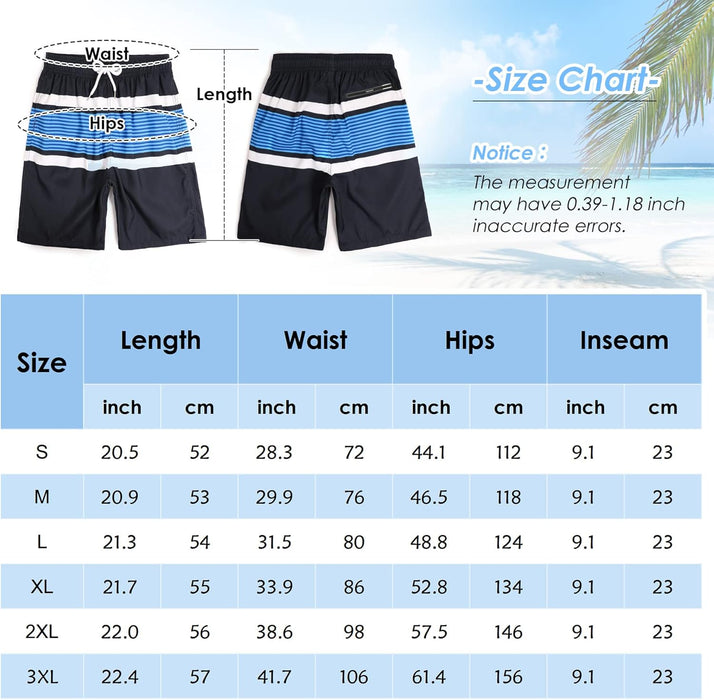 Maeau Men Swim Beach Shorts Quick Dry Swimming Trunks Drawstring Surfing Board Shorts