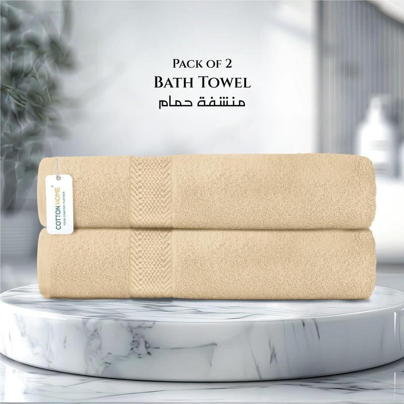 Cotton Home Rest Bath Towel- Set of 2 Sky Blue, Cotton Towel | 70x140cm / 27x55 inch, Luxury Hotel Towel Set Absorbent Durable Lightweight Washable Quick Dry Spa Quality Beach Pool Family Bath Towel.