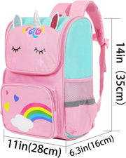 Unicorn Backpacks for Kids, Lightweight Pink School Backpack for Girl, Durable & Waterproof Schoolbag, Student Backpack Bag and Primary Kids Backpack 16inch for 5 6 7 8-10 Years Old