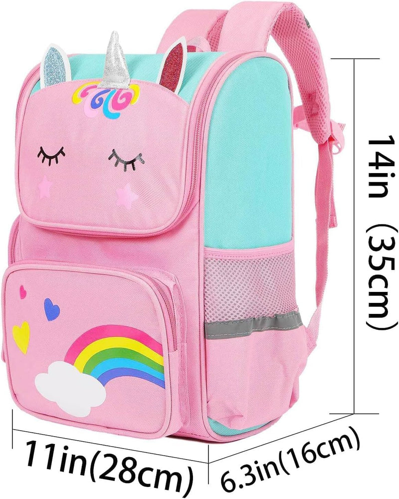 Unicorn Backpacks for Kids, Lightweight Pink School Backpack for Girl, Durable & Waterproof Schoolbag, Student Backpack Bag and Primary Kids Backpack 16inch for 5 6 7 8-10 Years Old