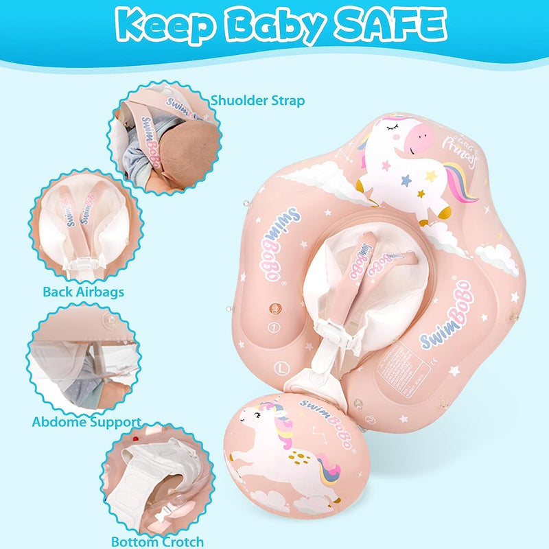 PYEBE Inflatable Baby Swimming Float Pool Floats Pool Accessories for Infants (L(16CM inner diameter))