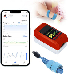 TATOAOWAW Baby Oxygen Monitor with Bluetooth App, Tracks Baby's Heart Rate, O2, Sleep Monitor, Adjustable Foot Band for 0-36 Months Infant