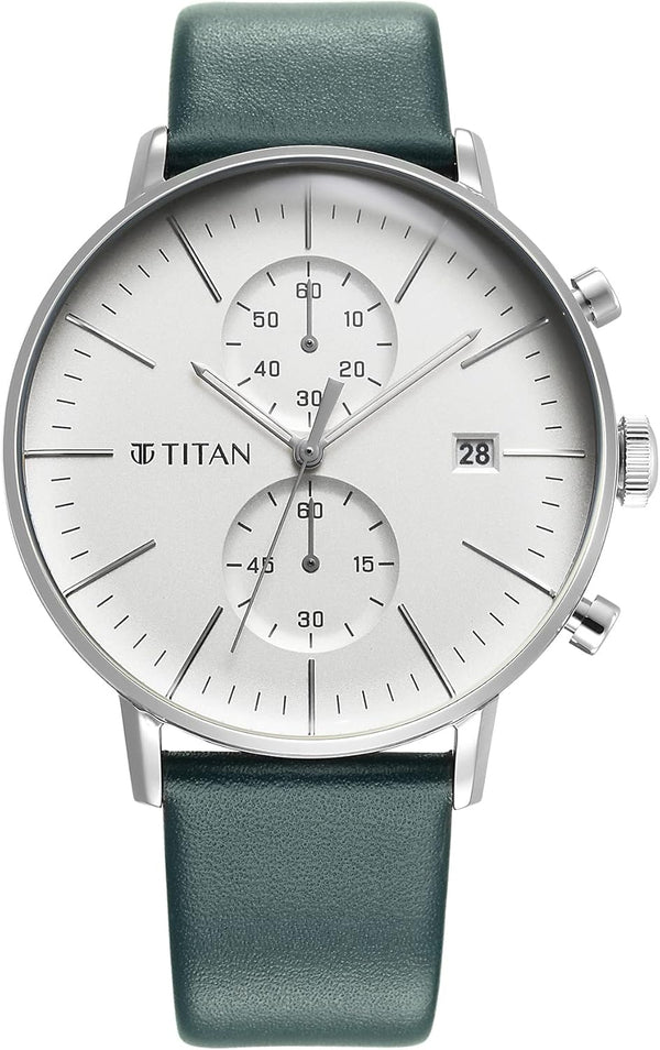 Infinity Display Analog Round Watch for Men's - Dark Green Colour
