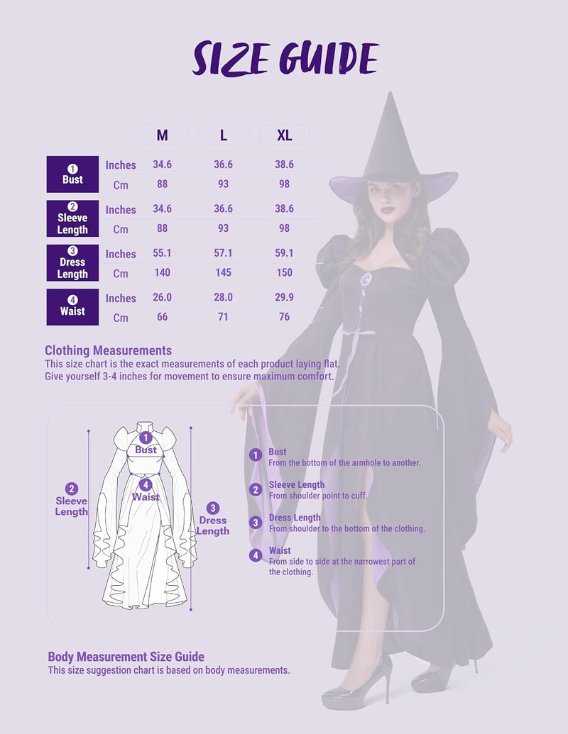Spooktacular Creations Classic Witch Womens Halloween Costumes 2026, Costume with Witch Dress Hat Accessory for Cosplay