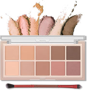 10 Colors Eyeshadow palette with Brush,eye shadow,makeup palette, Long-Lasting Waterproof,eye makeupMatte Naked Eye Shadow, Ultra-Blendable, Easy to use, Professional Matte, Rose Pink - #05