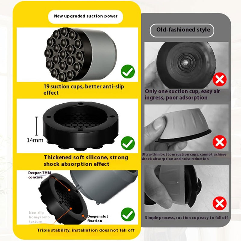 Washing Machine Anti Vibration Mat,Suction Cup Washing Machine Anti-Vibration Pads - Washing Machine Stabilizer Support Mat for Dormitory Refrigerators Home Kitchen
