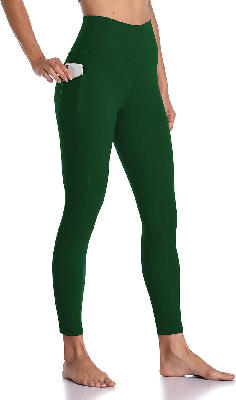 Colorfulkoala Women's High Waisted Tummy Control Workout Leggings 7/8 Length Yoga Pants with Pockets