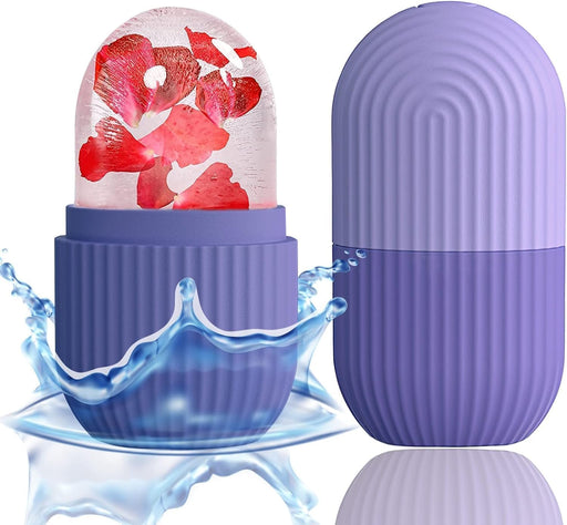 ECVV Ice Face Roller Massager,Ice Cube Roller for Face, Eyes and Neck Naturally Conditioning and Skin Care,De-Puff Eye Bags,Reduce Migraine Pain,Reusable Massage Silicone Ice MoldRandom Color