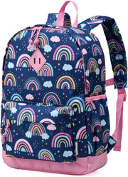 Kids Backpack for Boys, Girls Cute Backpack for School Children's Bookbag - Blue Rainbow