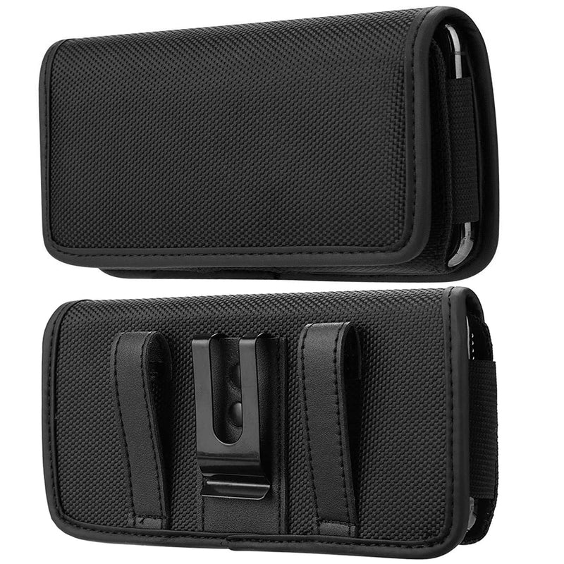 X spring Nylon Cell Phone Holster, Extra Large Phone Holster with Velcro Closure, Portable Cell Phone Belt Holder Pouch Cover, Dual Phone Holster Pouch with Belt Clip for a Lot of Smartphone