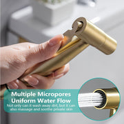 BARROCK All Metal Stainless Steel Hand Held Bidet Sprayer for Toilet, High Pressure Sprayer Head Brushed Gold