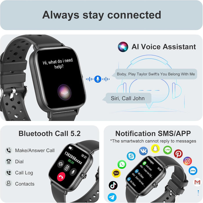 Smart Watch for Women(Answer/Make Call), 1.83" HD Touch Screen Fitness tracker with Heart Rate SpO2 Sleep Monitor,100+ Sport Modes, IP68 Waterproof Smartwatch compatible with iOS & Android, Pink