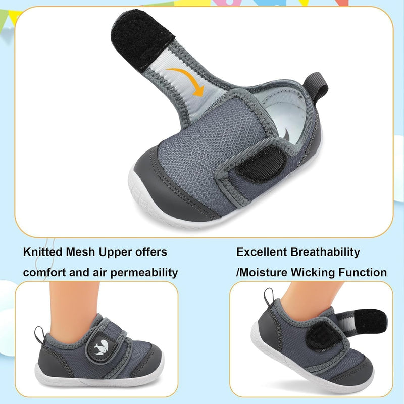 L-RUN Baby Shoes Boys Girls Breathable Adjustable First Walking Shoes Infant Lightweight Crib Sneakers