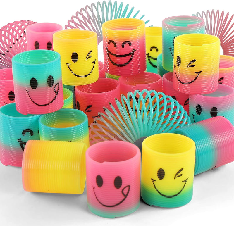 30 Pack Spring Rainbow Magic Fidget Stress Coil Mini Springs Bulk Toys For Party Favor Carnival Prize Birthday Goodie Bag Stuffers For Kids Boys Girls