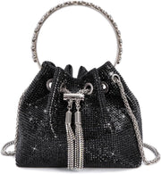 Bling Crystal Rhinestone Purse for Women Sparkly Clutch Handbag Crossbody Bag for Evening Wedding Party Prom - 3-black