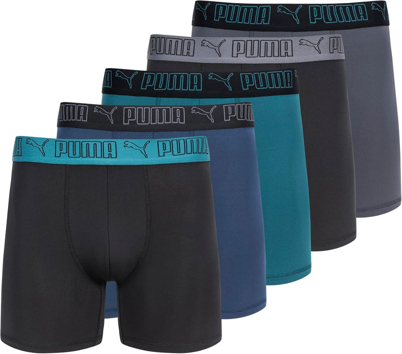 mens 5 Pack Performance Boxer Briefs Boxer Briefs - Blue/Green/Black