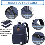VASCHY Backpack for Women Men, Ultra Lightweight School Bag for Kids Teen Boys Girls, Casual Daypack Work, Travel