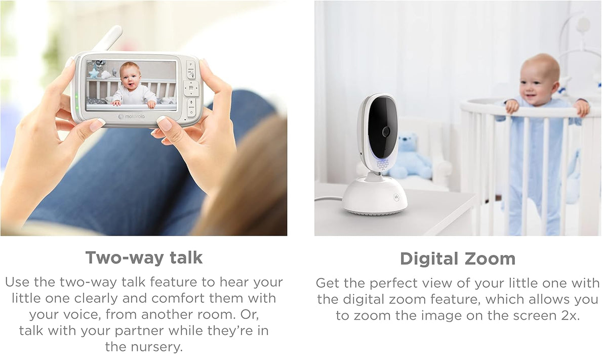 Motorola Nursery VM75 Baby Monitoring Camera - Baby Monitor with 5 Inch Screen Parent Unit - Baby Night Mode Camera