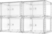 4 Large Stackable Clear Acrylic Drawer Organizer with Handles, Easy Assembly for Bathroom, Kitchen Cabinet, Closet, Makeup - 4pack-Large