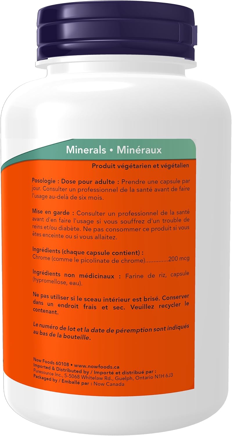Foods Chromium Picolinate 200mcg Insulin Co-Factor Mineral for Healthy Glucose & Carbohydrate Metabolism & Weight Management Support 250 Veg Capsules - 250 Veg Capsules