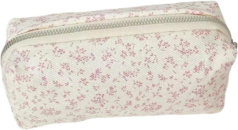 Bows Pencil Case, Practical Pencil Bag, Blue (Navy Blue), 18.5 x 6 x 7 cm, Casual - Strawberry Flower