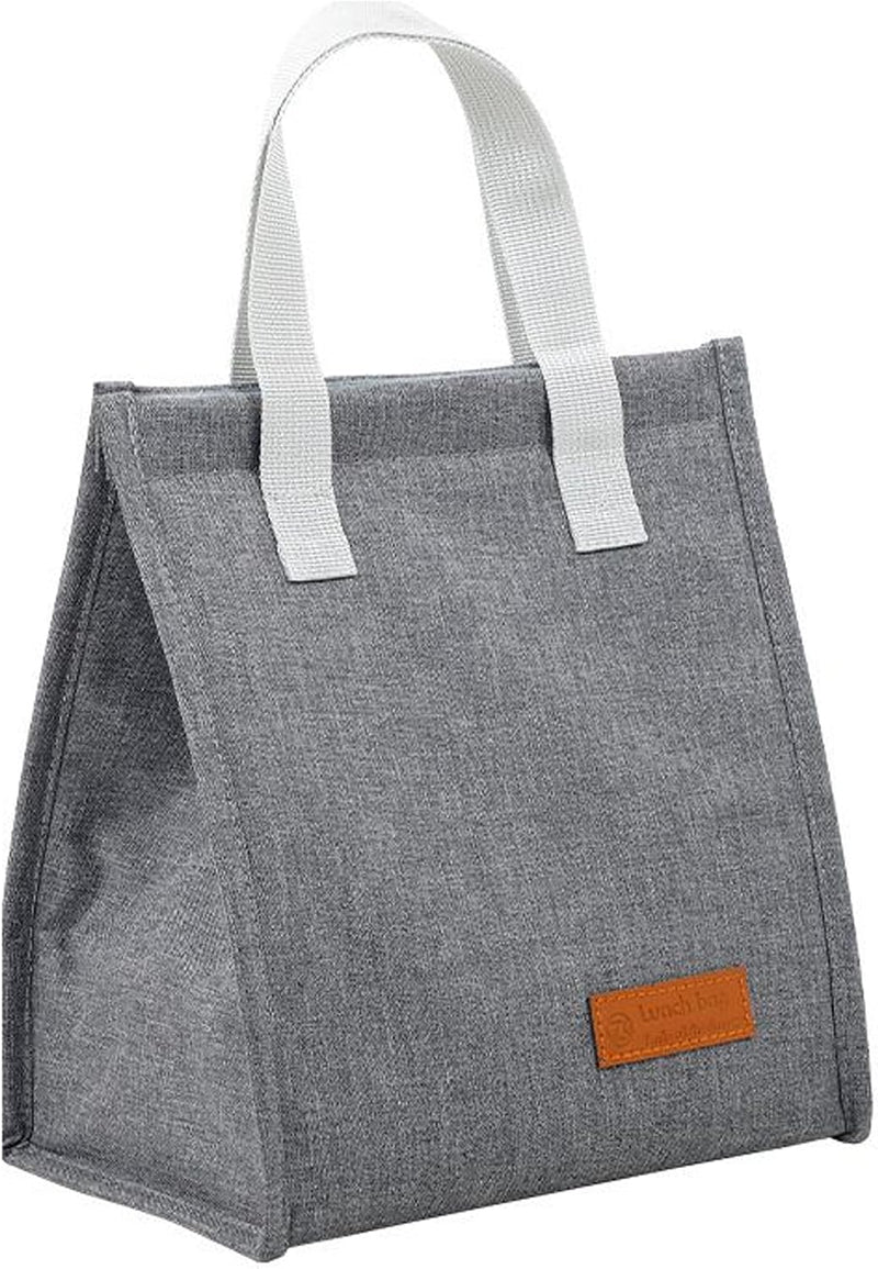 Insulated Lunch Bag,Cartoon Small Bento Tote Bag for Kids Girls & Students, Waterproof Cute Thermal Lunch Box Bag for School, Work, Picnic & Outdoor Activities(Dinosaur) - Grey-1