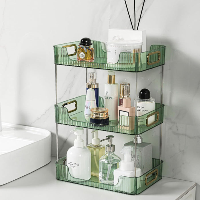 U-HOOME Bathroom Counter Organizer, Countertop Organizer and Storage,Bathroom Shelf Organizer,Cosmetics Skincare Shelf Organizer,Makeup Organizer Perfume for Dresser Vanity Tray, Spice Rack (Clean3)