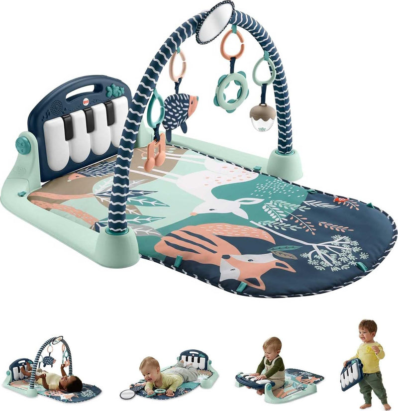 Fisher-Price - Play Blanket Activity Blanket Play Centre for Newborns with Piano Music Toys & Toys to Play in the Prone Position, Navy Blue Baby Toy from Birth, Amazon HKX37 Only