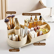BIOPLJ 360 Rotating Makeup Organizer, New Large Capacity Cosmetic Display Case, Rotating Makeup Organizer Spinning for Vanity, Cosmetics organizer for Storage Makeup Brush Holder, Lipstick (white)