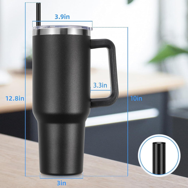 AUTOYSUR Tumbler 40 oz Tumbler with Handle and Straw, Insulated Travel Mug Iced Coffee Cup, Reusable Stainless Steel Insulated Water Bottle,Dishwasher Safe, BPA Free (Blue)