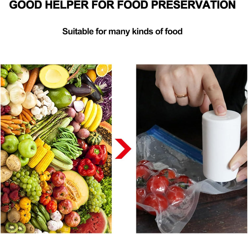 KASTWAVE Portable Food Sealer, Multifunctional Vacuum Food Sealer Machine with LED Indicator, Durable Air Pump, Effective Food Vacuum Sealer, for Snacks Freshness, Zipper Bags, Cookies