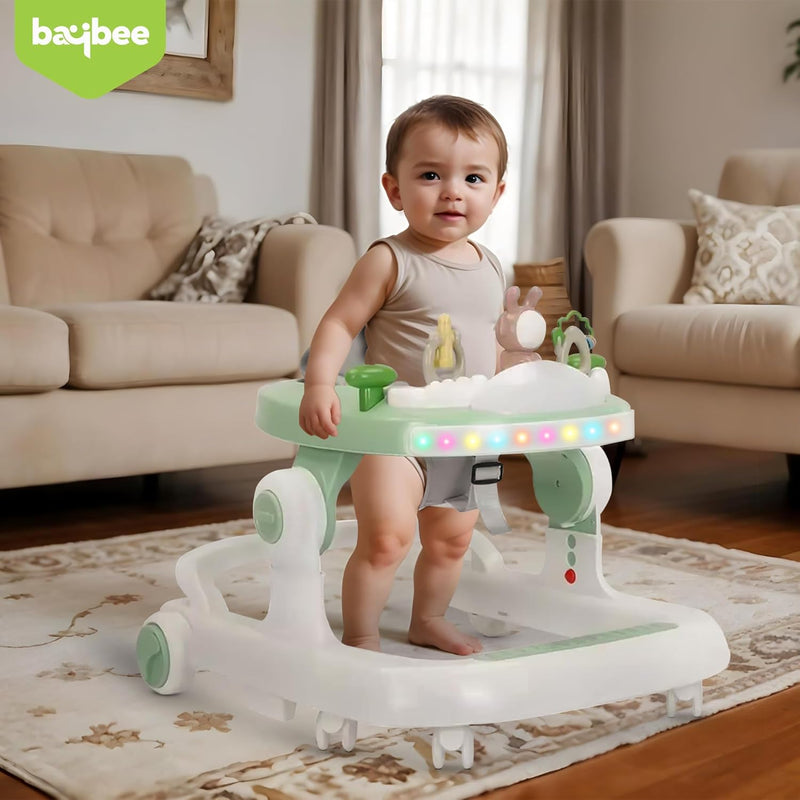 Baybee Berno 2 in 1 Baby Walker for Kids | Push Walker for Baby with 3 Adjustable Height, Lights & Musical | Baby Boy Girl 6 to 18 Months (Blue)