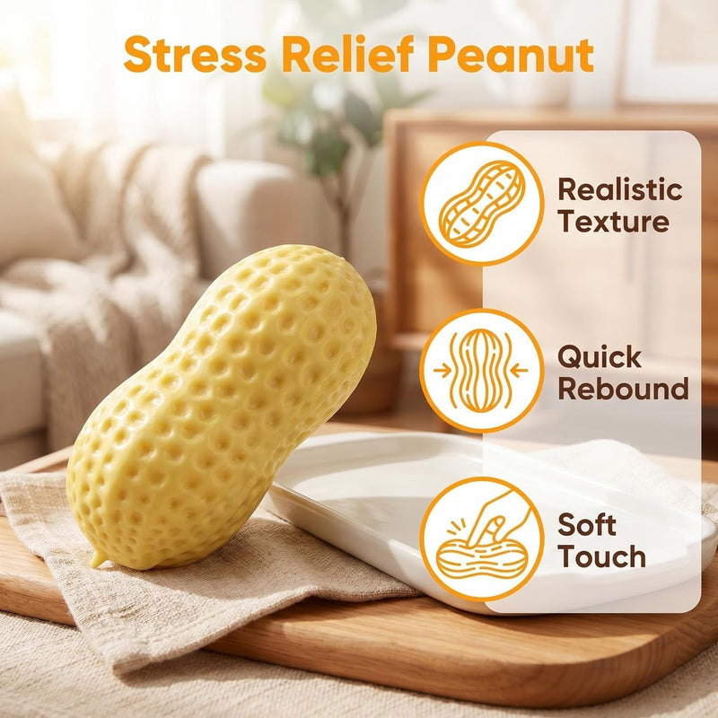 SLEEPHEADPeanut Squishies, Peanut Shaped Squish Balls,Squeeze Dough Ball ,Soft Stress Relief Sensory Fidget Toys,Soft Stress Relief Sensory Fidget Toys for Adults Anxiety Relief Hand Relax