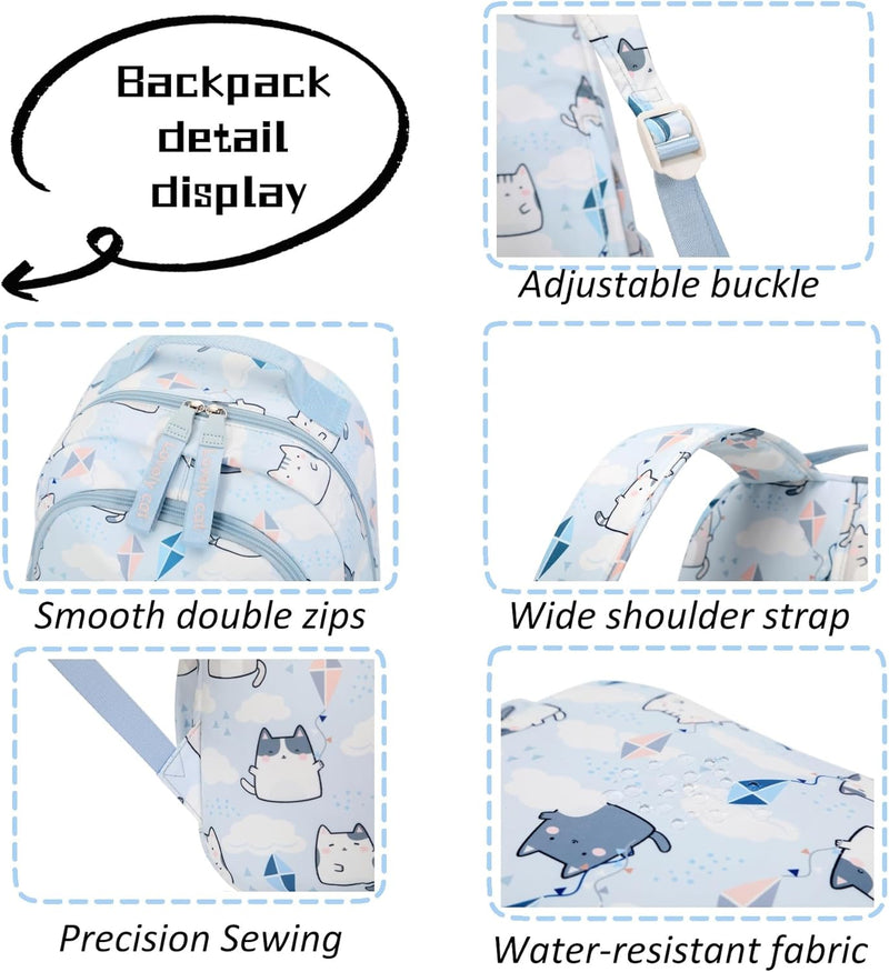 Mfikaryi Cute Cat Casual Daypack Teens Elementary School Backpack Students Bookbag for Girls Boys…