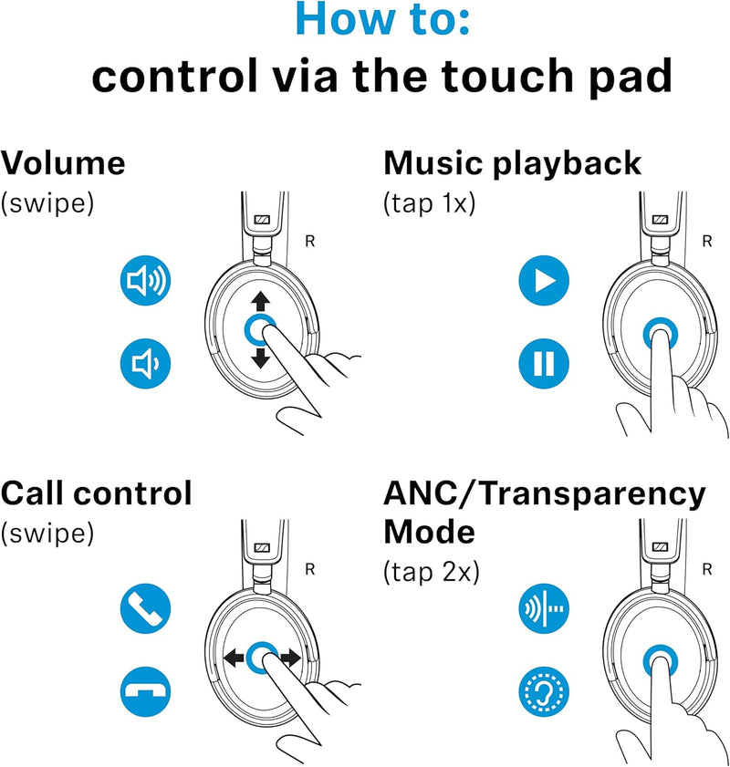 Sennheiser Consumer Audio ACCENTUM Plus Wireless Bluetooth Headphones - Quick-Charge Feature, 50-Hr Battery Playtime, Adaptive Hybrid ANC, Sound Personalization, Touch Controls Black