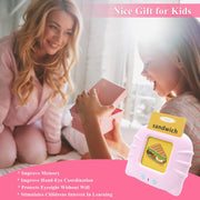 Cavebit Audible Talking Flash Cards for Toddlers 2-4 Years, 112 Cards 224 Words Educational Toys for 2 3 4 5 6 Year Old Boys Girls, Sight Words Kindergarten (Pink)