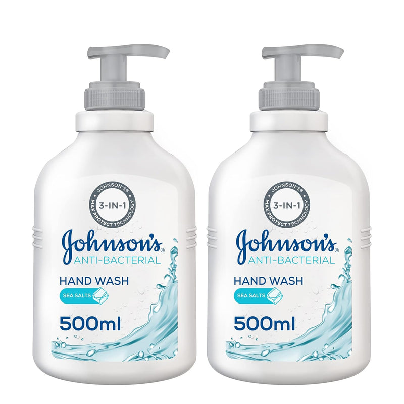 Johnson's Hand Wash, Anti-Bacterial, Sea Salts, 500ml, 1+1 FREE