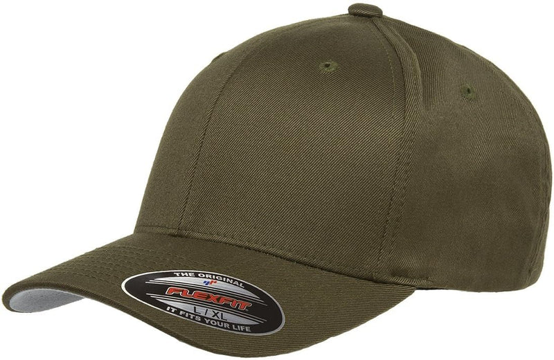 mens Flexfit Men's Athletic Baseball Fitted Cap - Olive