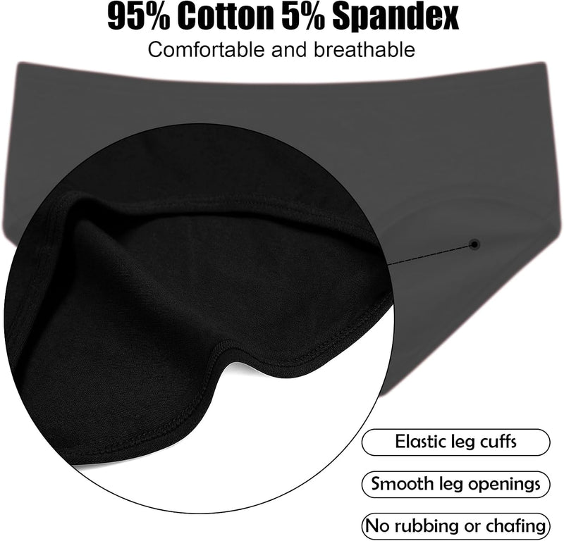 Women's Underwear, High Waist Cotton Breathable Full Coverage Panties Brief Multipack Regular and Plus Size