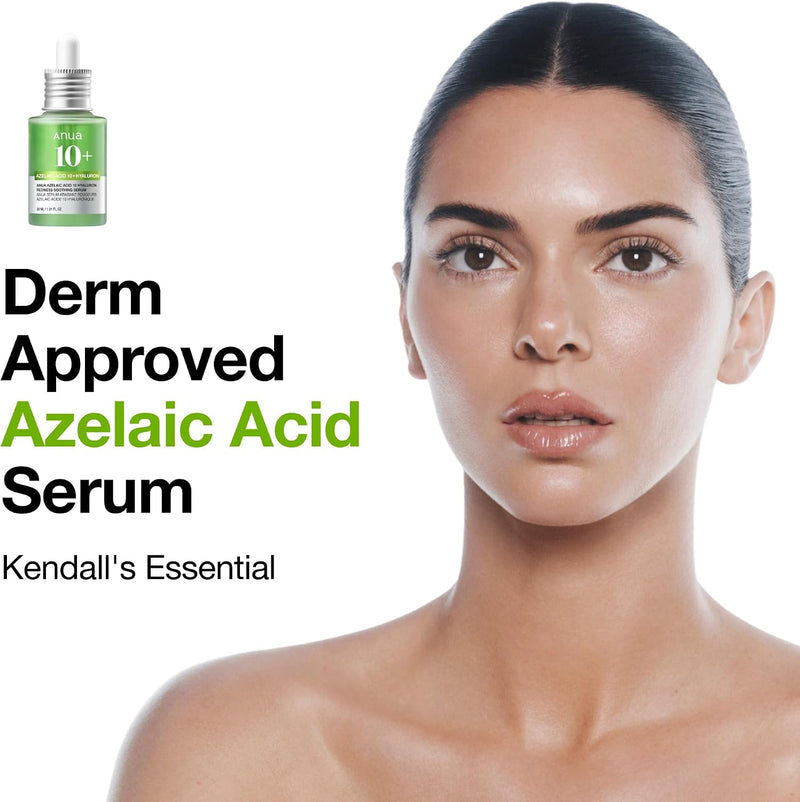 Azelaic Acid 10 Hyaluron Redness Soothing Serum, Facial Serum for Sensitive skin, Hyaluronic Acid, Niacinamide, Spot Care, Natural Color, Vegan, Korean Skincare (30ml/ 1.01 fl oz.)