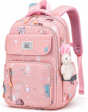 School Bags for Girls, Backpack for Kids Girls, School Bookbag for Elementary, Lightweight Single School Bag for Students - Pink