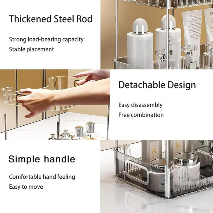 U-HOOME Bathroom Counter Organizer, Countertop Organizer and Storage,Bathroom Shelf Organizer,Cosmetics Skincare Shelf Organizer,Makeup Organizer Perfume for Dresser Vanity Tray, Spice Rack (Clean3)