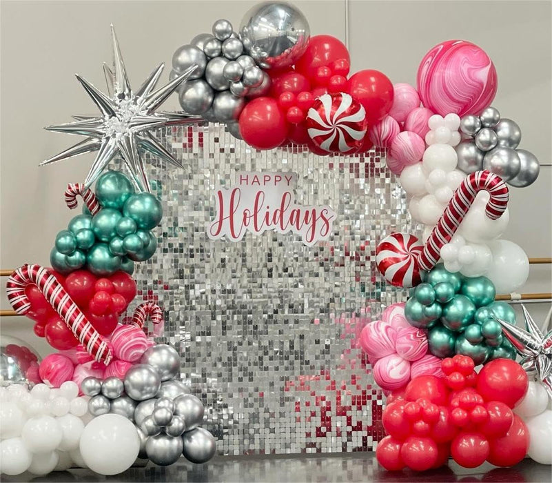 Kate Shimmer Wall Backdrop Sliver Wall Panels 12Pcs Square Sequin Shimmer Wall Backdrop Decoration for Birthday Party,Wedding, Anniversary