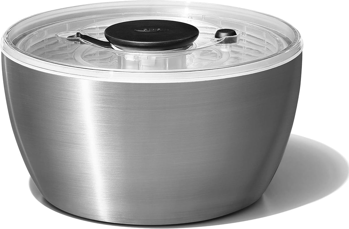 Good Grips Salad Spinner 6-2/74-Quart Stainless Steel 1071497 – image 1