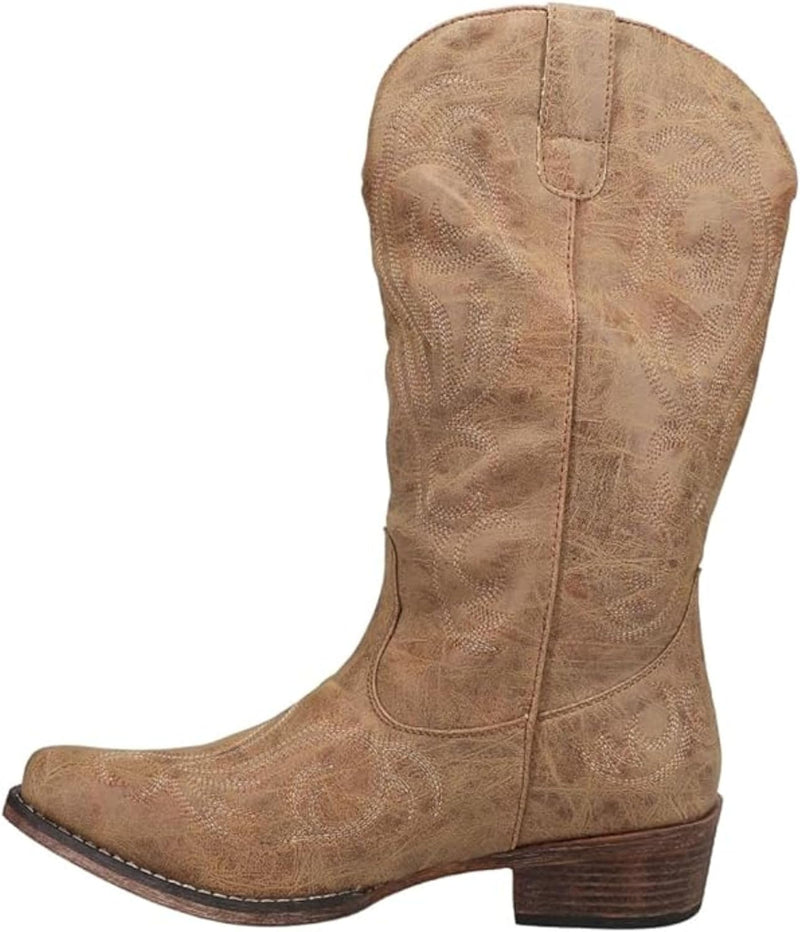 Riley Round Toe Cowboy Boots womens Western Boot - Tan