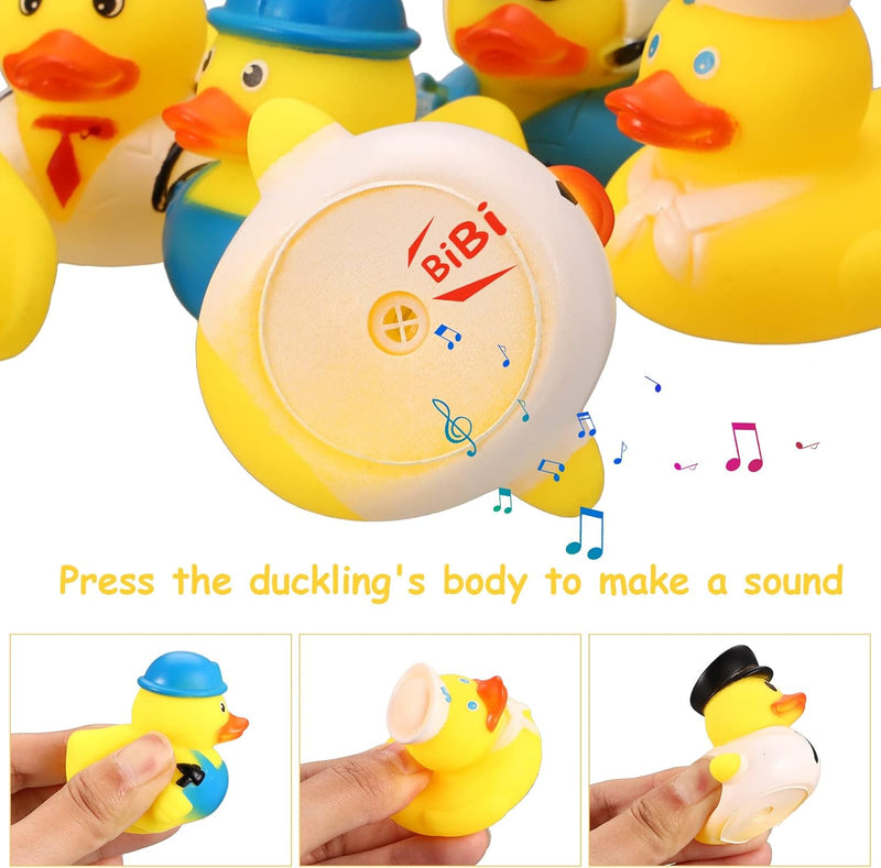 Tagaremuser Pack of 6 Bath Toys Baby Bath Duck Funny Rubber Duck Rubber Bath Ducks Colourful Rubber Ducks Float and Bath Ducks