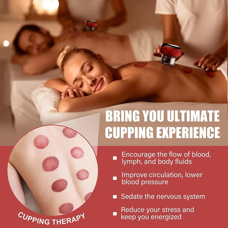 Electric Cupping Therapy Machine, 3 in 1 Cellulite Massager, Smart Dynamic Cupping Therapy Set, Rechargeable Gua Sha Cupping Massager, For Shoulders, Back and Neck, Various Areas