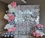 Kate Shimmer Wall Backdrop Iridescent Pink Square Sequin Wall Panel Backdrop Decor for Wedding, Anniversary, Birthday, Party, 12 Panels